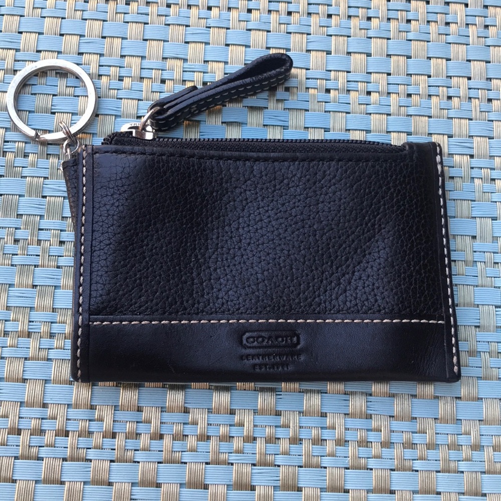 COACH // Black Signature Coin purse